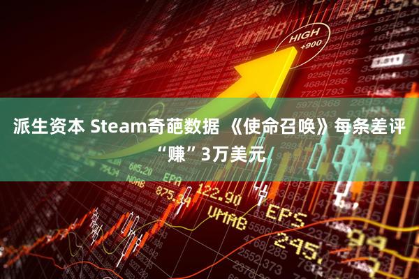 派生资本 Steam奇葩数据 《使命召唤》每条差评“赚”3万美元
